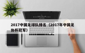 2017中国足球队排名(2017年中国足协杯冠军)